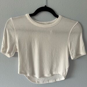 lululemon athletica cream crop top